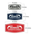 thumbnail image 2 of Fancy Beware Owner is Armed Sign (Blue) - Large, 2 of 5