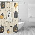 thumbnail image 2 of Yayeee Shower Curtain with Hooks 72"x72" Waterproof Fabric Bathroom Hanging Decor, Halloween Black Pumpkins, 2 of 5