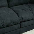 thumbnail image 7 of 84" Chenille Loveseat Sofa Upholstered Deep Seat Sofa Couch with 2 Throw Pillows for Living Room Apartment Office,Black, 7 of 7