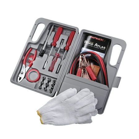 - American Builder Auto Roadside Emergency Kit with Road Atlas