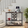 thumbnail image 6 of 3-Tier Wine Bar Cabinet wit 8 Bottles Rack and 12 Glasses Hanger, 6 of 8