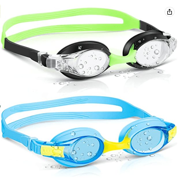 Portzon Swim Goggles, 2 Pack Anti Fog No Leaking Clear Vision Water