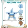 thumbnail image 2 of Puzzled CoTa Global Light Blue Stripes Starfish Beach 2x2 Frame - Blue Wood Starfish Photo Frame, Handmade Beach Sand Nautical Picture Frame For Tabletop or Wall Hang - 4.25 Inches, 2 of 7
