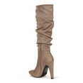 thumbnail image 3 of Women's Faux Suede Pointy Toe Slouchy Chunky Knee High Boots 19727, 3 of 6