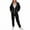 Black, variant on hoksml Women's 2-Piece Zip Up Hoodie Set with Joggers, Solid Color Lightweight Sportswear for Spring Fall Running Casual Outing