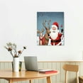 thumbnail image 2 of JEUXUS Christmas Style Santa Claus with Reindeer Modern Abstract Canvas Art Wall Decor Artwork Picture Framed Oil Painting for Bedroom Living Room Bathroom Office Home Decoration,16x20in, 2 of 4