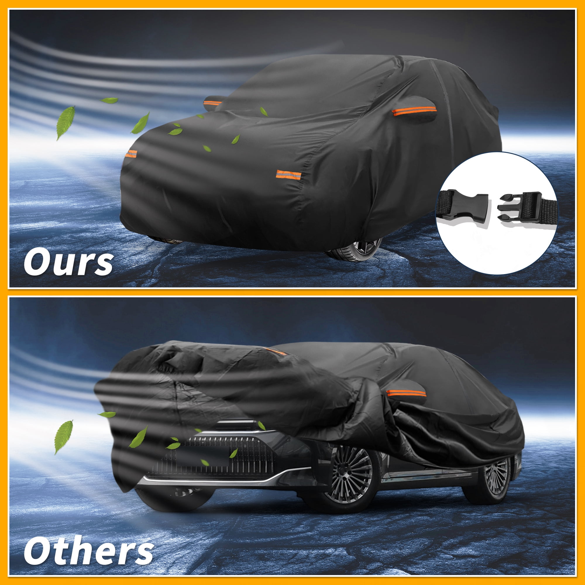 Unique Bargains Durable Waterproof Car Cover Black ["for Toyota Crown Sedan"]
