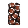 thumbnail image 3 of Easygdp Brown Football On Black Men's Mesh Basketball Jersey Quick Drying Sleeveless Shirts Fitted Muscle Tank Tops Sport Round Neck T-Shirt - Medium, 3 of 9