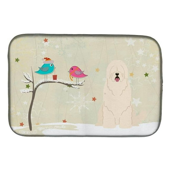 Christmas Presents between Friends South Russian Sheepdog Dish Drying Mat
