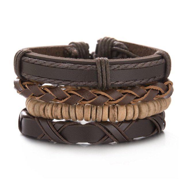 Cuentas de madera CAIROYAR Pulsera de cadena trenzada GX R2X US 18 cm