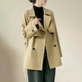 thumbnail image 4 of Felirenzacia Women's Trench Coat Double-Breasted Classic Lapel Overcoat Slim Outerwear Coat, 4 of 9
