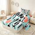 thumbnail image 2 of Manfei Minimalism Abstract Twin Sheets, Teal Orange Aesthetic Bedding, Colorful Stars Reversible 3pcs1 Flat Sheet + 1 Fitted Sheet + 1 Pillowcase, 2 of 6