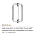 thumbnail image 3 of Slides Buckles, 30 Pack 38x20x3.8mm Metal Roller Pin Buckles, Silver Tone, 3 of 5