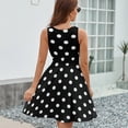 thumbnail image 6 of White Polka Dots Black Background Sleeveless Dress Women Summer Evening Dresses Ladies Sundress, 6 of 7