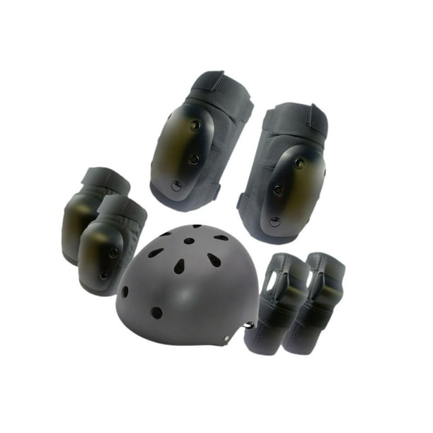 Conjunto de equipo de protección para niños, portátil, para monopatín, patinaje sobre ruedas multideportivo Negro