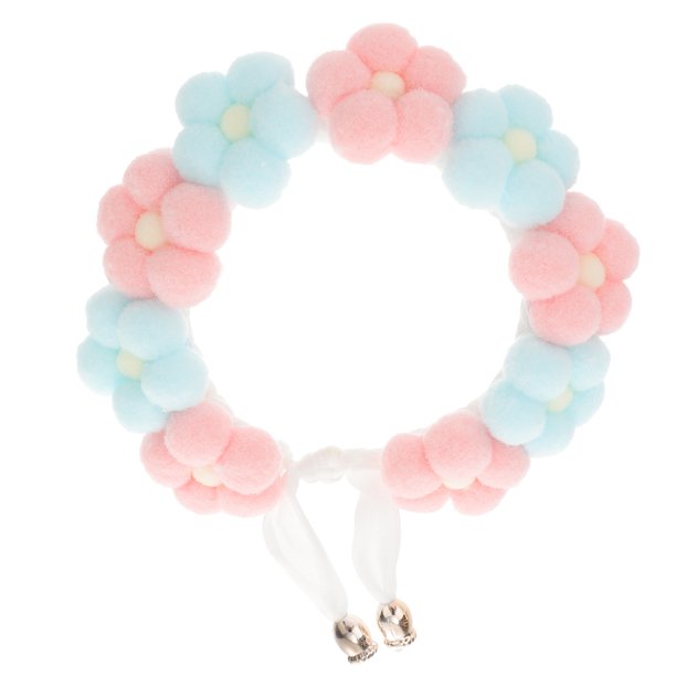 KAKOWELY Collar para mascotas tejido a mano, precioso collar para gatos con forma de flor, accesorios para disfraces de mascotas.