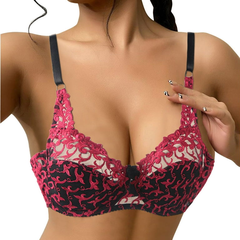 TOWED22 Plus Size Bras,Wireless Lightly Lined Cups Wide Straps