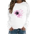 thumbnail image 3 of VKOYWKM Womens Breast Cancer Awareness Shirts Pink Ribbon Print T-Shirts Long Sleeve Breast Cancer Survivor Tops Fall Crew Neck Pullover Tees, 3 of 5