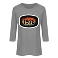 thumbnail image 4 of Birthday Gift Tees For Women Crew Neck 3/4 Length Sleeve Pullover Tops Vintage Casual Loose 1976 Print T Shirts (M, Gray), 4 of 4