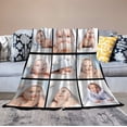 thumbnail image 4 of Custom Blanket with Picture Text Personalized Photos Blanket Gifts for Adult Kid Girlfriend Boyfriend Christmas Halloween Fathers Mothers Valentines Day, 4 of 6