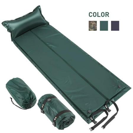 QUANFENG QF Inflating Sleeping Pad Camping Pad with Pillow (Green)