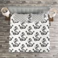 thumbnail image 3 of Ambesonne Anchor Quilted Bedspread Set 3 Pcs, Marine Hipster, Queen Size, Charcoal Grey Pale Grey, 3 of 3