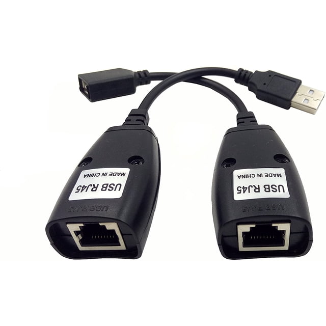 Haokiang USB Over RJ45 Cat5/5e/6 Extension Extender Cable RJ45 Adapter Set