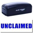 thumbnail image 1 of Large Pre-Inked Unclaimed Stamp, Slim 1854, Ultra Slim Design, Impression Size 1-13/16" by 2-1/2", Up to 25,000 Impressions - Blue Ink, 1 of 10