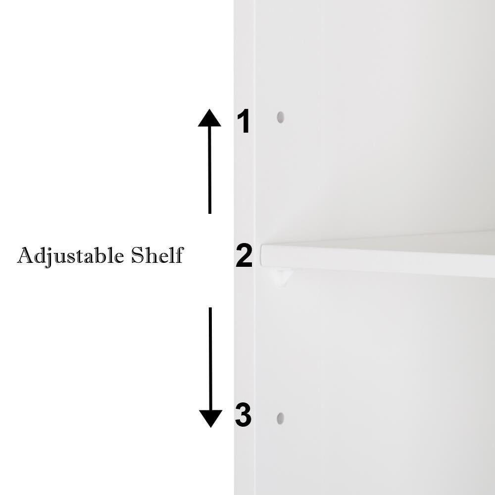 DYUKFG Bathroom Floor Storage Cabinet: Double - Door Design with 3 Adjustable Shelves, Waterproof Wood Construction, Ideal for Organizing Toiletries, Towels in Bathroom Spaces