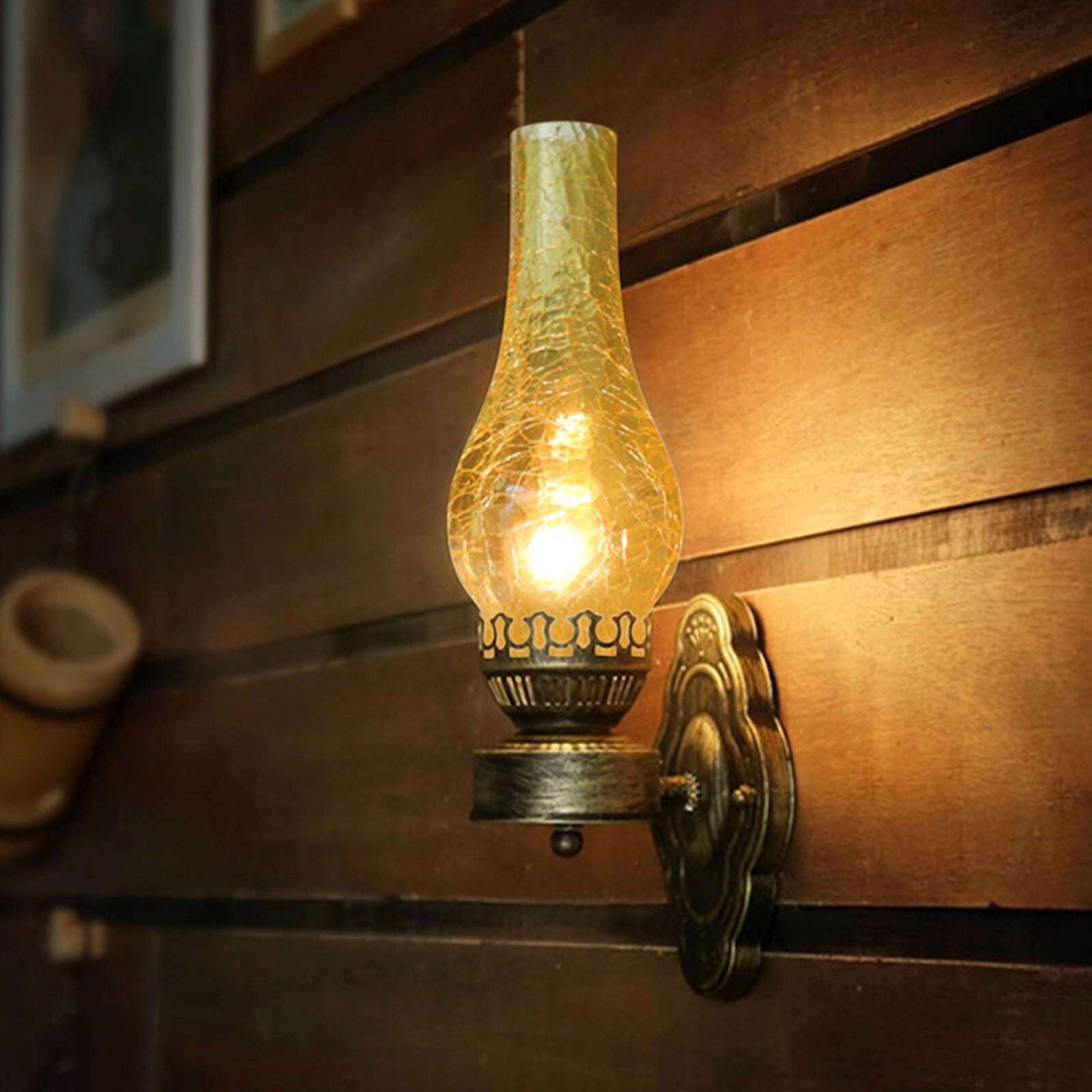 Retro Industrial Petal Shape Farmhouse Rustic Wall Lamp Sconce Glass and Iron Light Fixture for Providing Bright