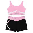 thumbnail image 4 of Eandarui Kids Girls Gymnastic Ballet Dance Outfits Sleeveless Crop Tops and Booty Shorts Tracksuits Pink 16, 4 of 7