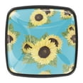 thumbnail image 1 of 4 Pcs Square Cabinet Handle Cupboard Knob Drawer Pulls Handle Sunflower Drawer Knobs with Screws Furniture Decoration, 1 of 5