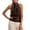 Brown, variant on Women's Silk Satin Tank Tops Halter Draped Front Backless Womens Summer Tops Elegant Camisole Tops