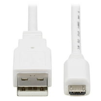 Tripp Lite 6ft USB-A to USB Micro-B Antibacterial Cable White U050AB006WH