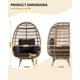 thumbnail image 3 of Silla Huevito Giratoria 360° Exteriore Sobredimensionada, Estructura de Acero con Rattan y 4 Cojines, Silla Giratoria para Patio o Porche, 3 of 7