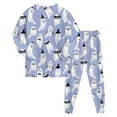 thumbnail image 6 of newwalpole Toddler Kids Boys Girls Halloween Pajamas - Long Sleeve Shirts Pants 2 Piece Pajama Sets, Pumpkin Skeleton Prints Sleepwear Clothes Sky Blue for Size 5-6 Years, 6 of 7