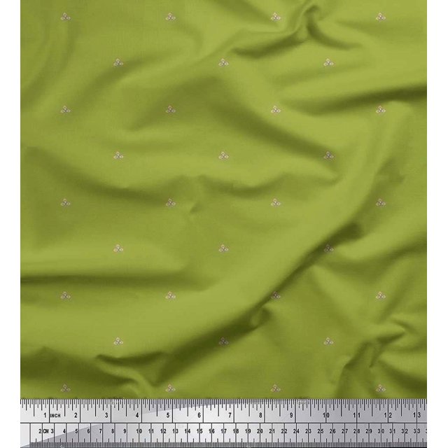 Soimoi Poly Georgette Fabric Artistic Leaves Decor Fabric Printed Yard 52 Inch Wide