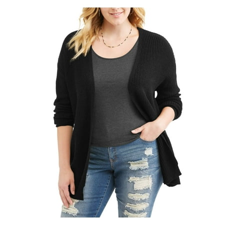 Juniors' Plus Lace-Up Back Cardigan
