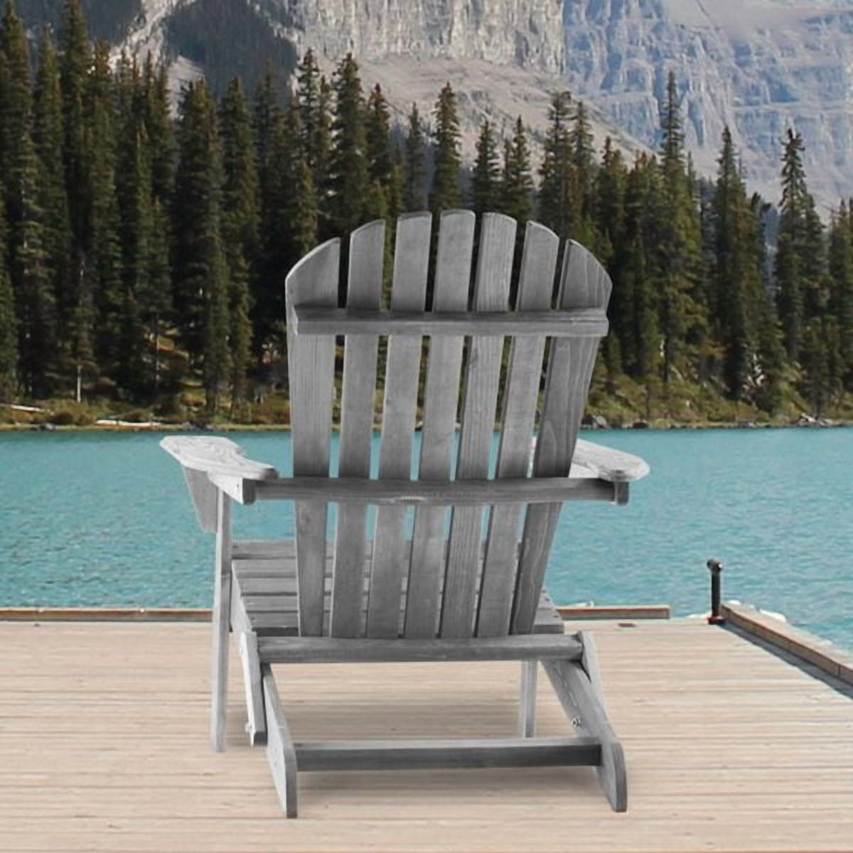 Wood Lounge Patio Chair for Garden Outdoor Wooden Folding Adirondack Chair Set of 2 Solid Cedar Wood Lounge Patio Chair for Garden  Lawn  Backyard
