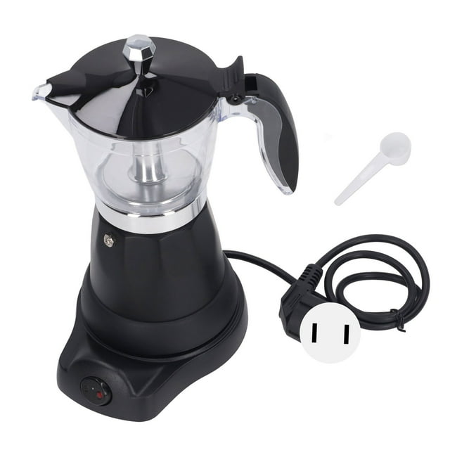 Cafetera italiana Apalfuy eléctrica portátil transparente 6 tazas 300ML