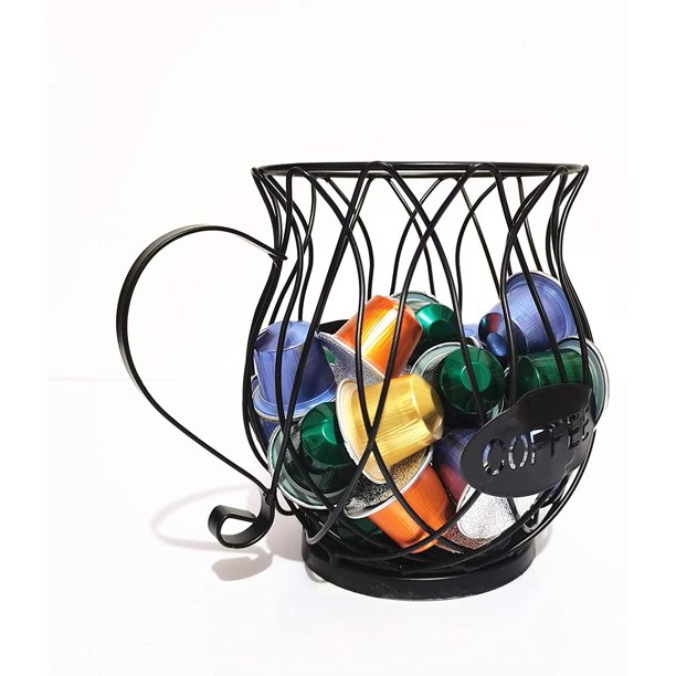 Soporte para cápsulas de café, organizador de cesta de almacenamiento de cápsulas de café con forma de taza para estación de café, decoración de bar, restaurante, salón de té, encimera de cocina