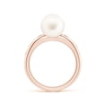 thumbnail image 2 of ANGARA Freshwater Cultured Pearl Ring with Flush-Set Diamonds in 14K Rose Gold for Women | June Birthstone, Birthday, Anniversary, Jewelry Gift for Women | Pearl Ring, 2 of 8