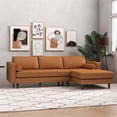 thumbnail image 3 of Dexter Cushion Back Genuine Leather Right-Facing Sectional in Tan, 3 of 7