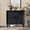 2 Door Sideboard + Black + Sunburst Door  + MDF & Solid Wood, variant on 31.5" Sunburst Door Buffet, Antique Brown Mid-Century Credenza - Entryway Storage Cabinet