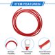 thumbnail image 4 of Unique Bargains 1 Pc Cable Inversor de Batería 10 AWG 8FT 3/8" Lug 5/16" Lug Cable de Batería Universal para Automóvil Vehículo Barco RV Solar Cobre Estañado Rojo, 4 of 7