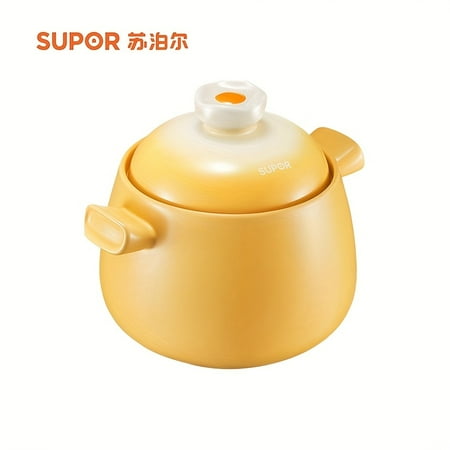 SUPOR 4.5L Stovetop-Only Ceramic Casserole - Heat-Resistant, Crack-Resistant, Thickened Base, Heat-Proof Handles - For Home Cooking & Simmering