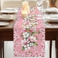 thumbnail image 3 of Table Runners 90 Inches Long Dress Scarves, Pink Orchid Flowers Farmhouse Coffee/Dining/Kitchen Table Runner for Living Room, Vintage Floral Leaves Plants Spring 13x90 Inch, 3 of 9