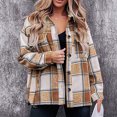 thumbnail image 1 of Female Jacket, Plaid Jacket Polyester Fiber Color Blocking Warm Keeping For Dating For Home ANGGREK Otros, 1 of 5