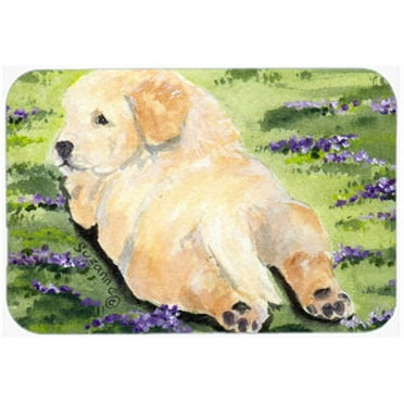 Carolines Treasures Golden Retriever Glass Cutting Board Large 12H x 16W multicolor