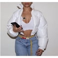 thumbnail image 1 of Autumn and Winter Leather Cotton Coat Solid Color Mirror Zipper Coat Large Size Multi Color, 1 of 5